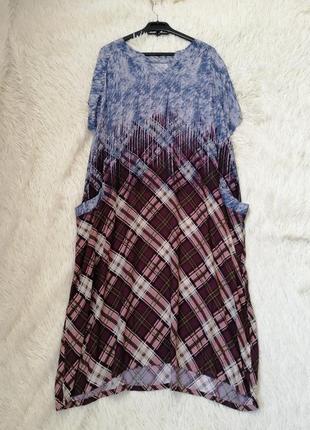 Сукня з штапелю батал з коротким рукавом довжина виробу 112 див. ширина виробу 146 див. виріб повине6 фото