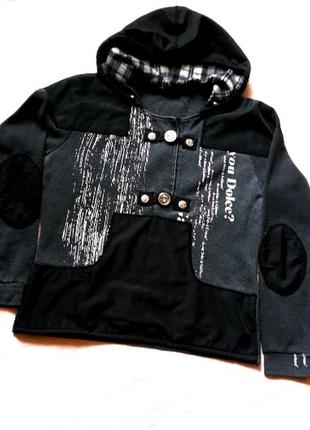 Куртка - реглан - накідка dolce ,  тепла,  з капюшоном та написом від виробника  уоu dolce?