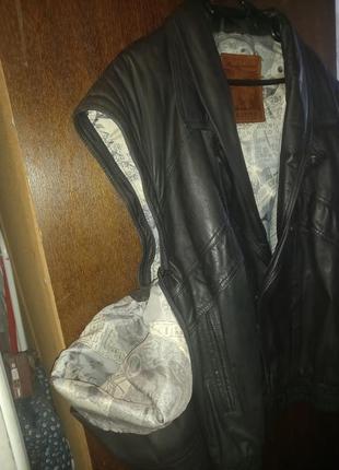 Утеплённый кожаный мужской бомбер-трансформер 48 размер trapper9 фото