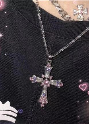 Дуже красивий хрест хрестик ланцюжок змійка чокер кол,є