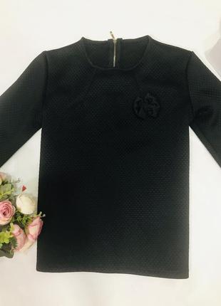 Красива чорна блуза з бантиком2 фото