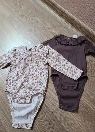 Бодіки h&m,на дівчинку 4-6 місяців.
