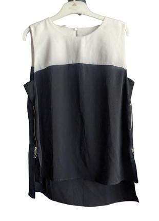 Майка блуза черно-белая