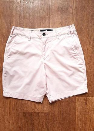Шорты коттоновые розовые hollister стрейчевые w30" мужские 7"