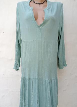 Легкое натуральное платье с люрексом бохо италия.