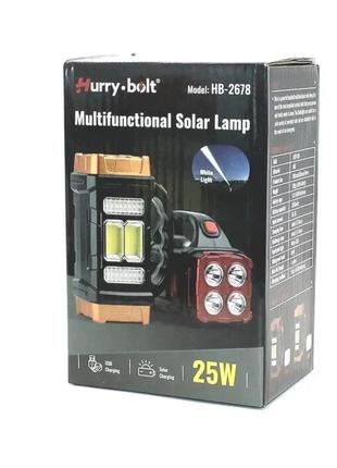 Кемпінговий світлодіодний акумуляторний ліхтар-повербанк із сонячною панеллю4 фото