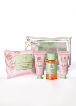 Pixi rose glow routine travel skincare set набір бестселерів