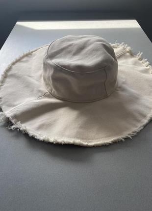 Шляпа из хлопка с широкими полями3 фото