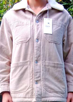 Вельветову куртка зі штучним хутром3 фото