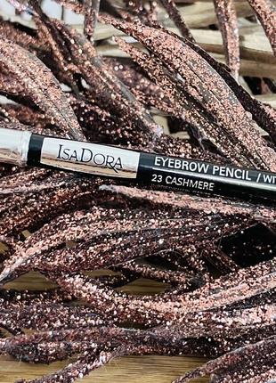 Оригінал олівець для брів з щіточкою isadora eye brow pencil 23 cashmere оригинал карандаш для бровей2 фото