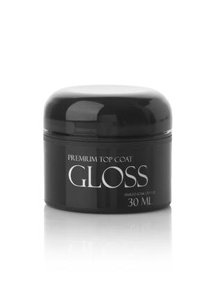 Топ с липким слоем gloss premium top coat, 30 мл1 фото