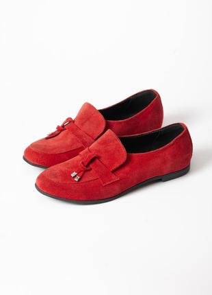 Красные замшевые туфли лоферы 37 размера4 фото