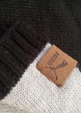 Двуххсторонний шарф puma с кожаным логотипом5 фото