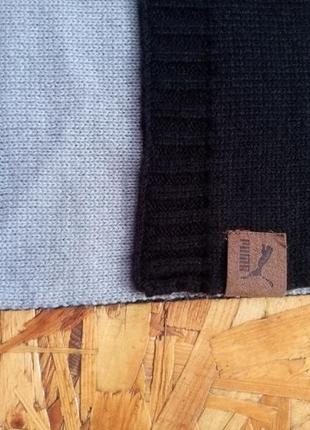 Двуххсторонний шарф puma с кожаным логотипом5 фото