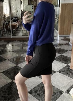Костюм комплект синий черный юбка миди с разрезом с лампасом свитер свитшот sinsay2 фото