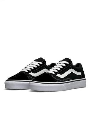 Женские кроссовки vans old skool black white premium