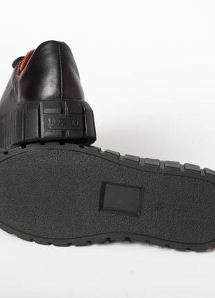 Кожаные черные туфли-кеды на шнуровке 40 размера2 фото
