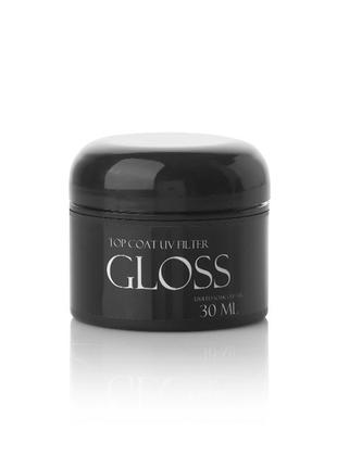 Топ з uv-фільтром gloss top coat uv filter, 30 мл1 фото