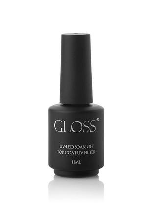 Топ с uv-фильтром gloss top coat uv filter, 11 мл