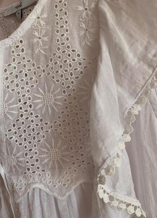 Нарядная белая блуза/вышиванка next р.12/145 фото