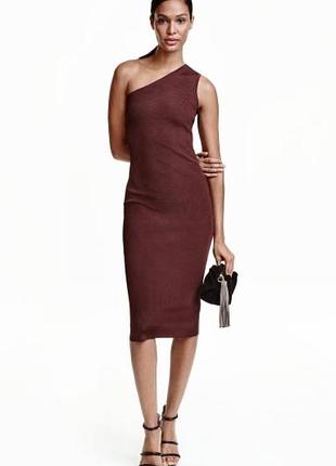Платье миди платье в рубчик бордовое платье по фигуре
