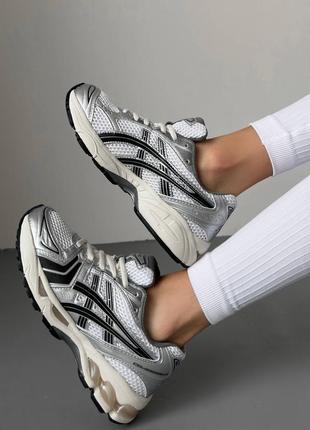 Шикарные женские кроссовки asics gel-kayano 14 black silver1 фото