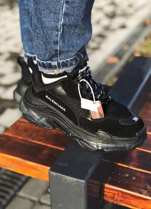 Женские кроссовки triple s black