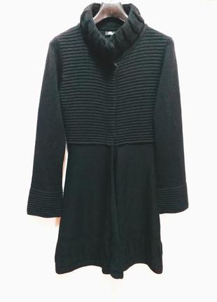 Leruggi італійський довгий в'язаний кардиган чорного кольору, s