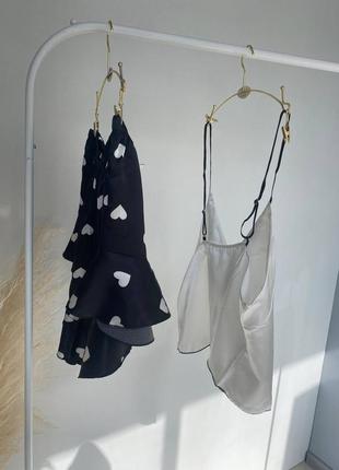 Комплект для дому піжамка шовк майка-топ і шорти міні з рюшами10 фото