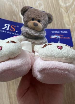 Детские детские носки носка носка зверята нарядные, тёплые пинетки3 фото