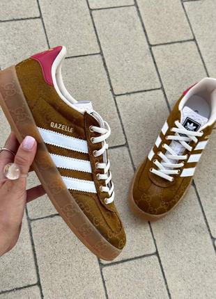 Кросівки adidas gazelle x gucci caramel