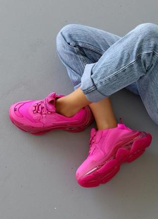 Жіночі кросівки balenciaga triple s neon pink 36-404 фото