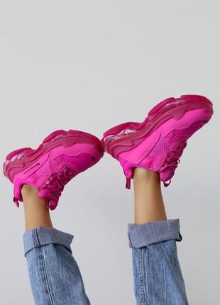 Жіночі кросівки balenciaga triple s neon pink 36-405 фото