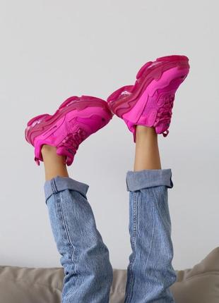 Жіночі кросівки balenciaga triple s neon pink 36-403 фото