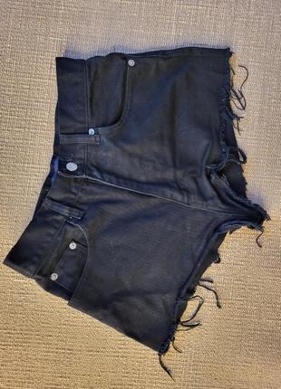 Шорти w29 l28 висока посадка короткі джинсові чорні базові труси тренд2 фото