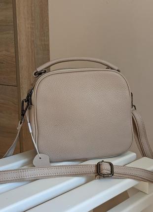 Сумка кожаная бежевая