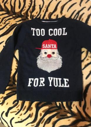 Новогодний  теплый  свитер  7-8лет 128см