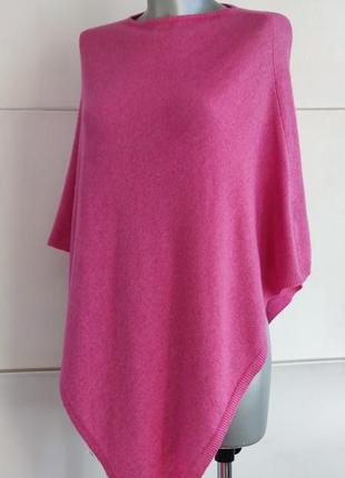 Накидка, пончо cashmere з вовною та кашеміром рожевого кольору3 фото