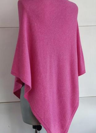 Накидка, пончо cashmere з вовною та кашеміром рожевого кольору7 фото