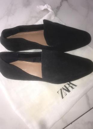 Лоферы zara 38 замш