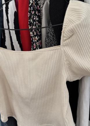 Топ з рукавами фонариками h&m