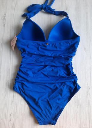 Синій суцільний купальник victoria's secret з пушапом-затяжка спортивний s m2 фото