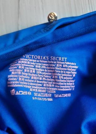 Синій суцільний купальник victoria's secret з пушапом-затяжка спортивний s m9 фото