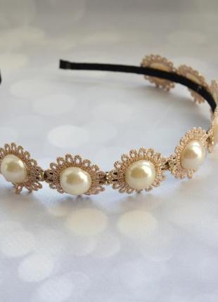 Ободок/обруч с крупными жемчужинами