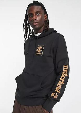 Оригінальне утеплене худі на флісі timberland stacked logo hoodie / tb 0a5zhn001