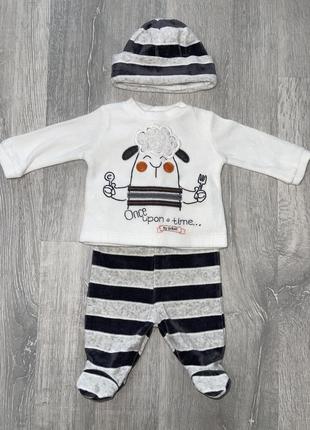 Велюровий костюм на новонародженому boboli1 фото