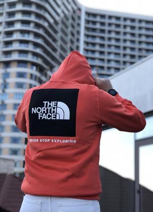 Кофта the north face box nse back print hoodie  orange