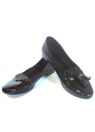 🥿🥿🥿 стильные лаковые туфли балетки на низком ходу от h&m, р.38 код t39904 фото