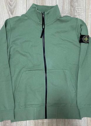 Соуп худи стон айленд,stone island full-zip garment dyed sweatshirt