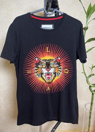 Футболка gucci angry cat shirt р.s-m